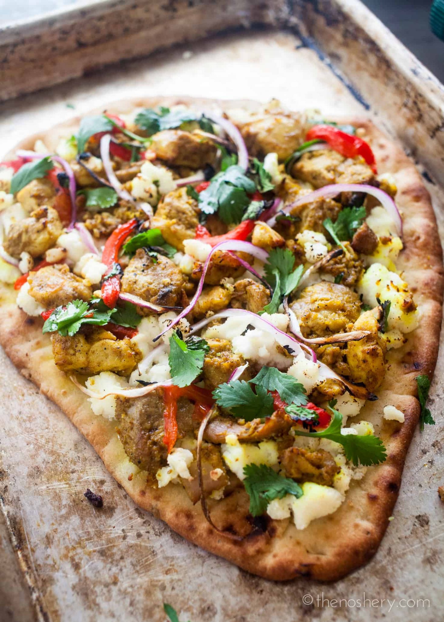 Tandoori Chicken Naan Flatbread | Easy Weeknight Dinner | The Noshery