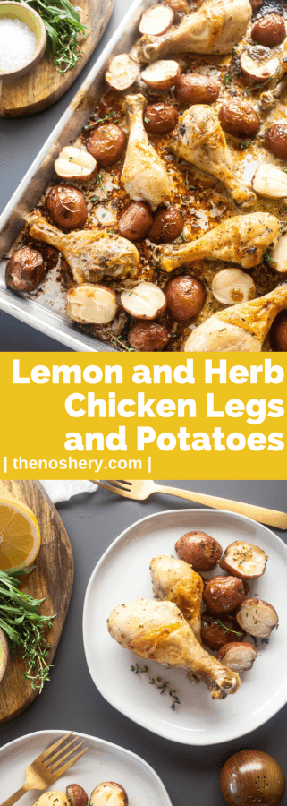 Roasted Chicken Legs with Potatoes with Lemon and Herb | The Noshery