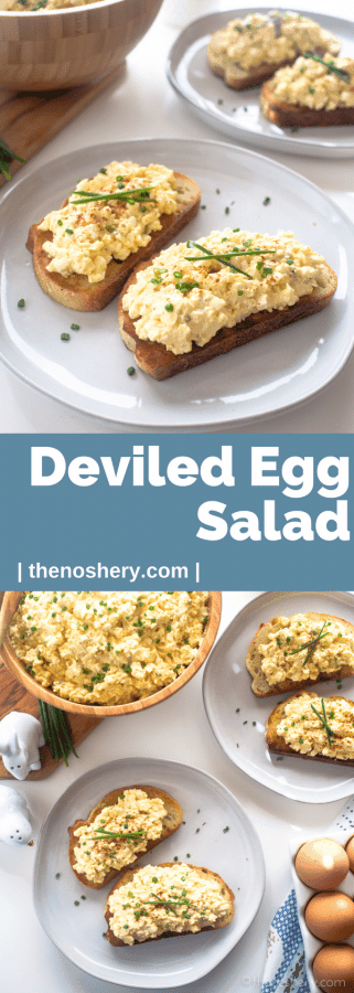 Deviled Egg Salad | Enjoy this creamy deviled egg salad on toast, with crackers, crispy vegetables, or as a sandwich. All that matters is that you make it and eat it! | The Noshery Deviled Egg Salad | The Noshery
