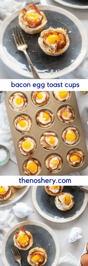 Bacon Egg Cups | For the love of eggs, bacon, and toast! You have to make these! Your friends and family will cheer declaring you most awesome person ever! | The Noshery Bacon Egg Cups | The Noshery