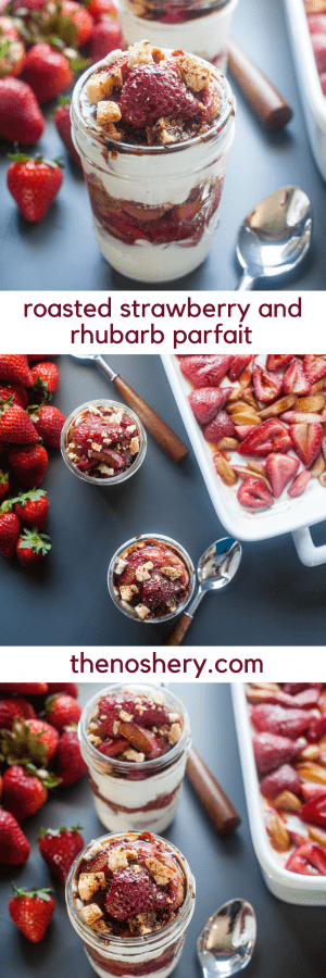 Roasted Balsamic Rhubarb and Strawberry Yogurt Parfaits | The Noshery