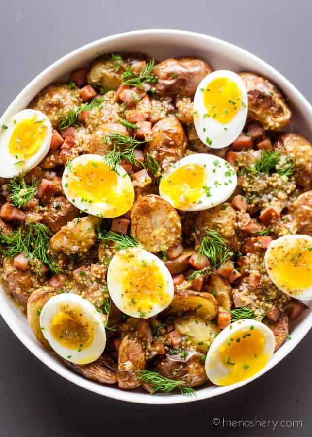 Ham & Egg Roasted Potato Salad and Mustard Vinaigrette | The Noshery