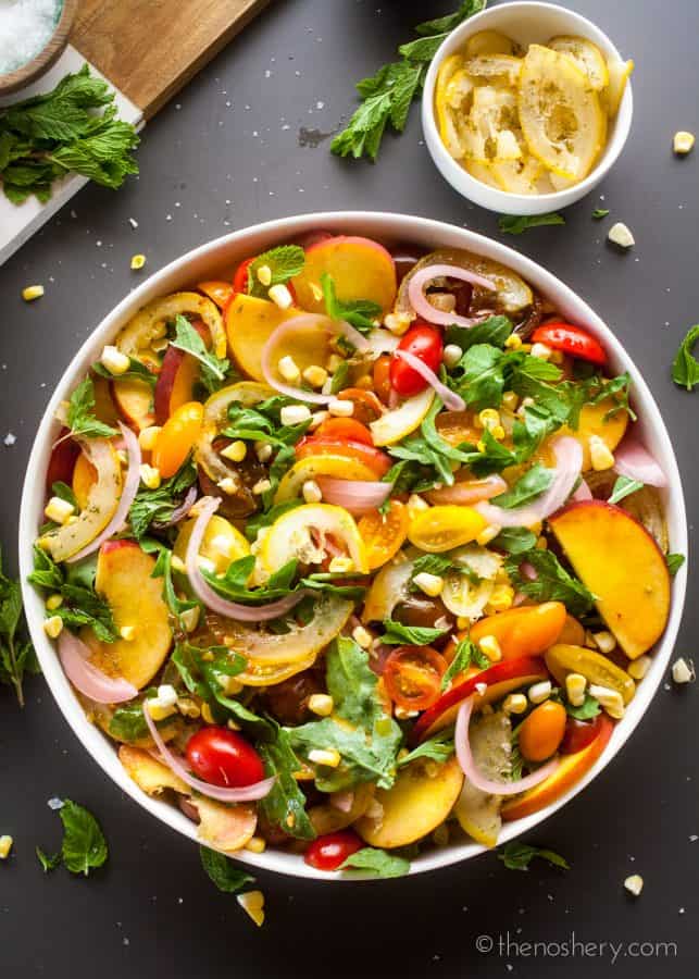 Candied Lemon Peach and Tomato Salad | The Noshery