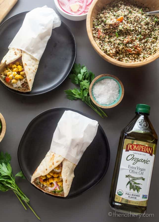 Curried Roasted Chickpeas & Quinoa Tabouleh Pita Wraps | The Noshery