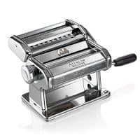 Marcato Atlas Pasta Machine, Made in Italy, Chrome, Includes Pasta Cutter, Hand Crank, and Instructions