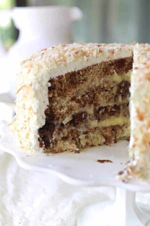 Chocolate Coconut Cream Layered Cake