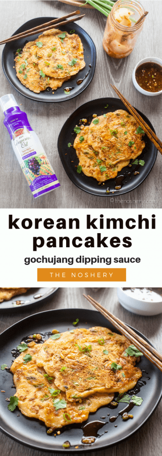 Korean Kimchi Pancakes with Gochujan Dipping Sauce | The Noshery