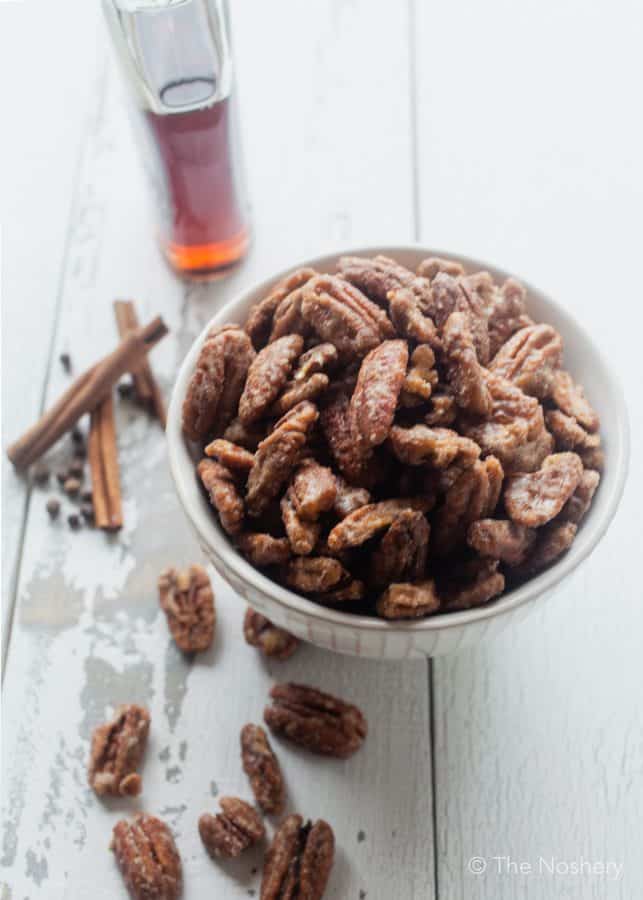 5-minute Spiced Candied Pecans | The Noshery