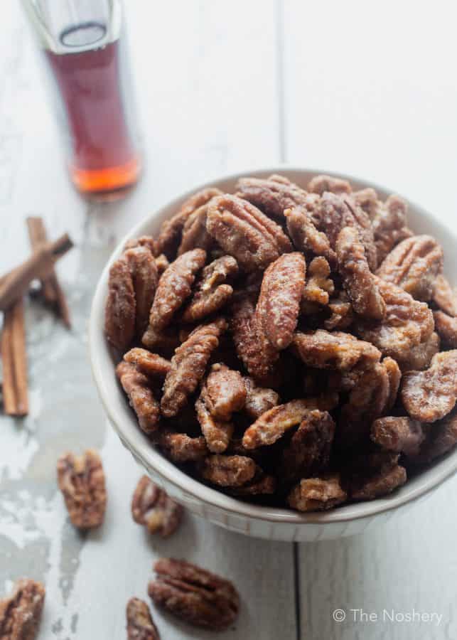 5-minute Spiced Candied Pecans | The Noshery