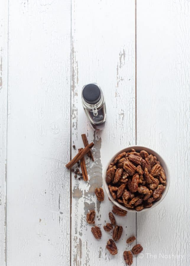 5-minute Spiced Candied Pecans | The Noshery