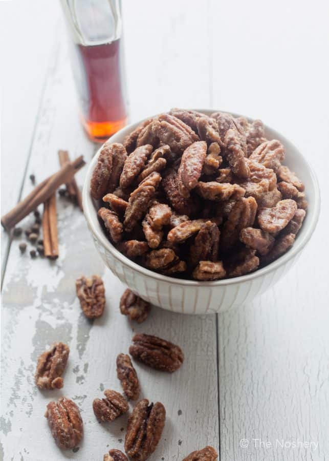 5-minute Spiced Candied Pecans | The Noshery