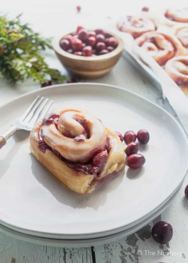 Cranberry Sweet Bread Rolls with Orange Icing | The Noshery