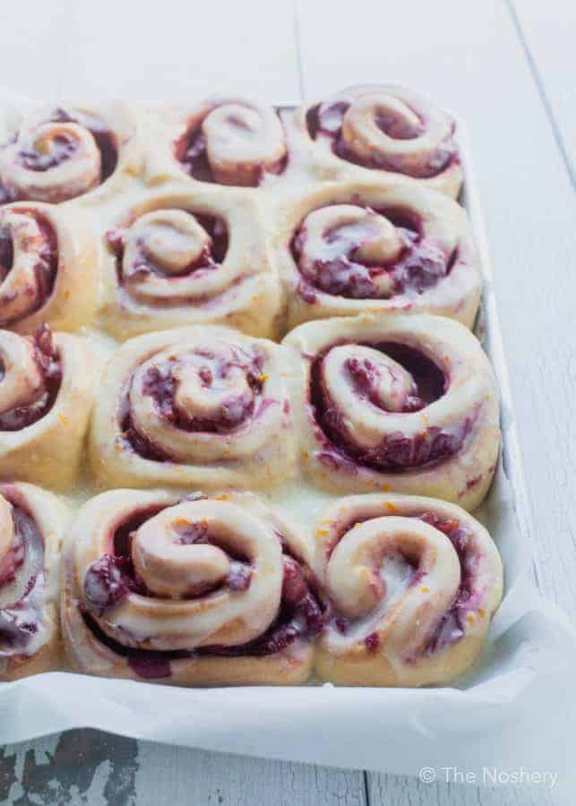Cranberry Sweet Bread Rolls with Orange Icing | The Noshery