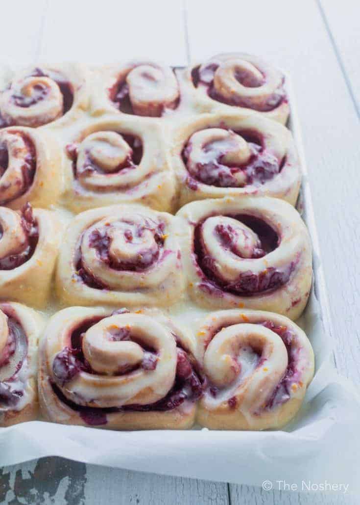 Cranberry Sweet Bread Rolls with Orange Icing