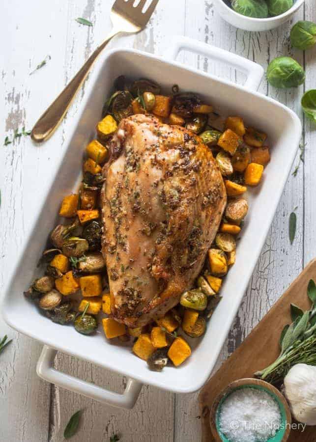Mustard & Sage Roast Turkey Breast with Fall Vegetables | The Noshery