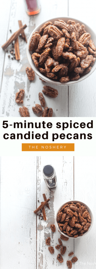 5-minute Spiced Candied Pecans | The Noshery