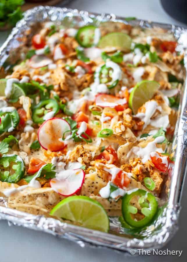 Lighter Loaded Chicken Nachos | The Noshery