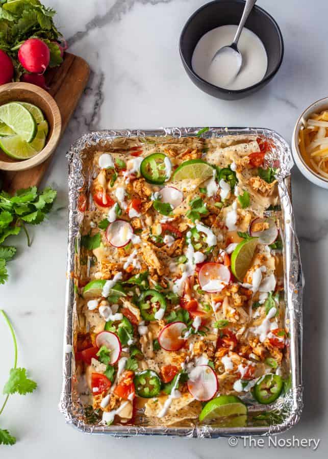 Lighter Loaded Chicken Nachos | The Noshery