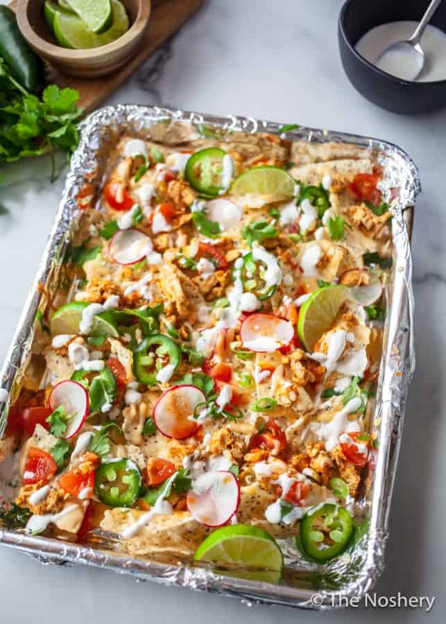 Lighter Loaded Chicken Nachos | The Noshery