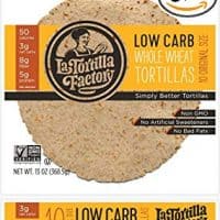 7" La Tortilla Factory Whole Wheat Low Carb Tortillas (Regular Size) Pack of 5