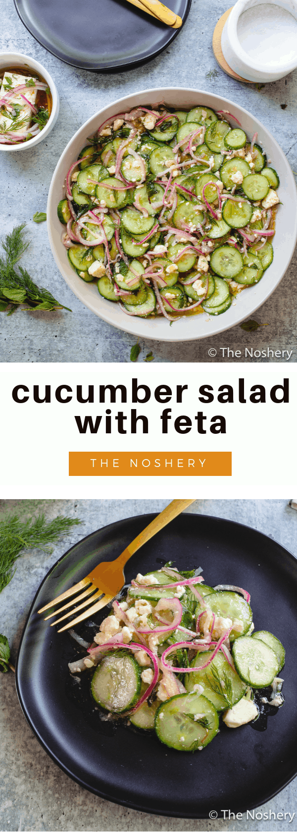 Greek Feta and Cucumber Salad - The Noshery