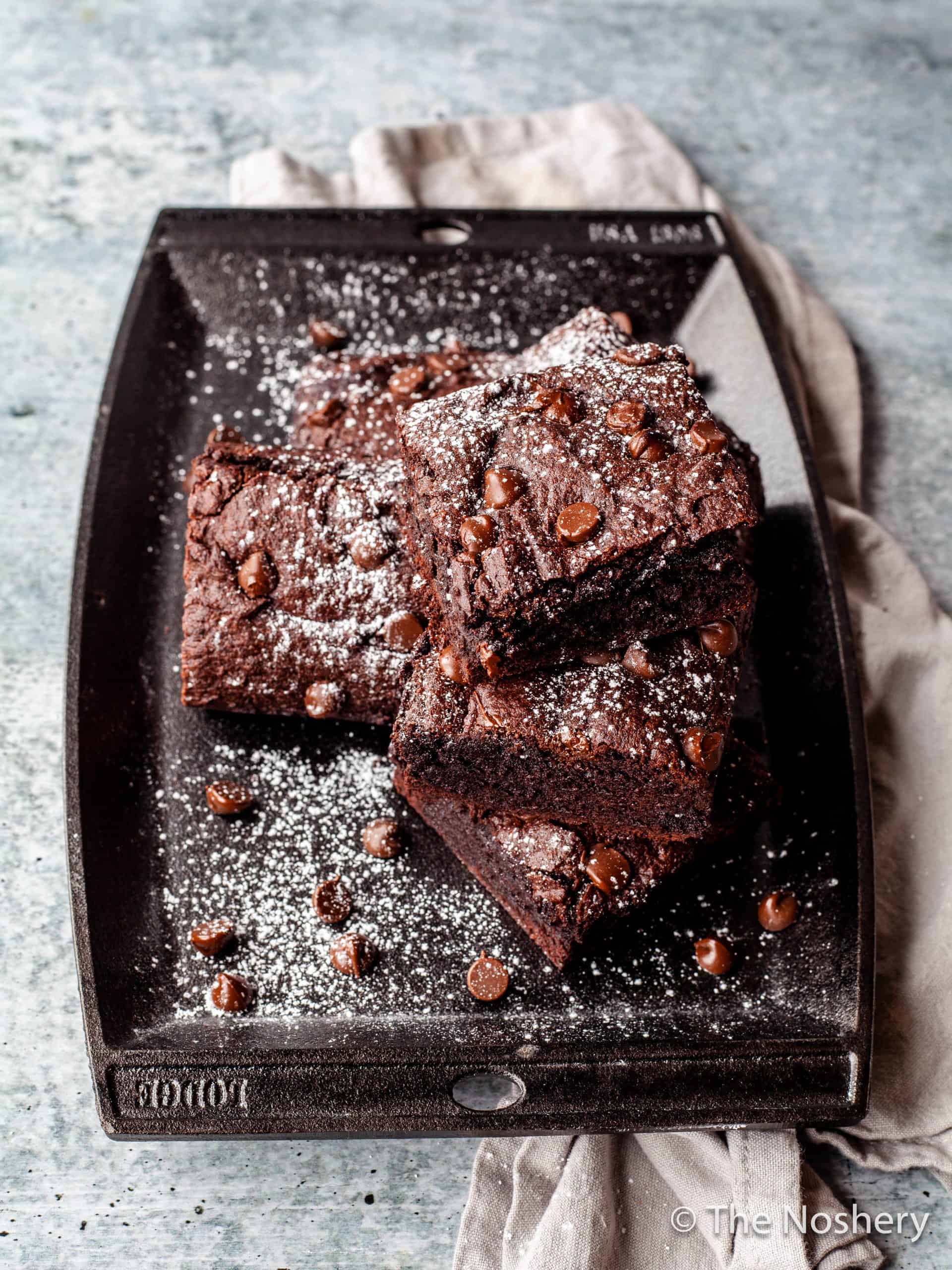 Double Dark Chocolate Brownie Recipe The Noshery