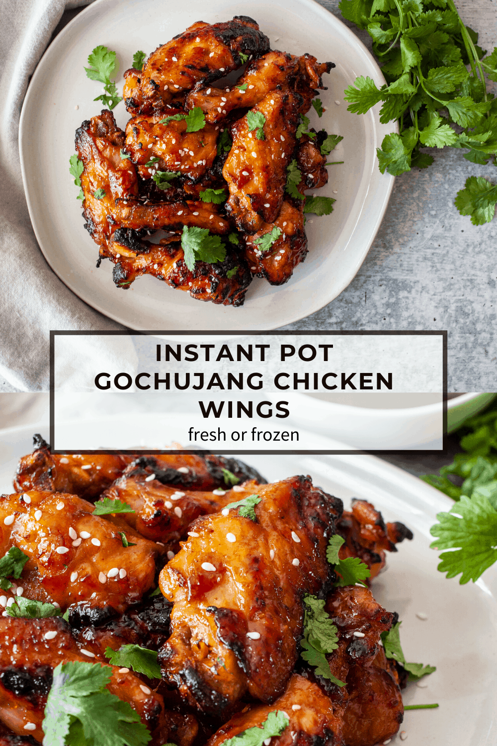 Instant Pot Sticky Gochujang Chicken Wings | Fresh or Frozen