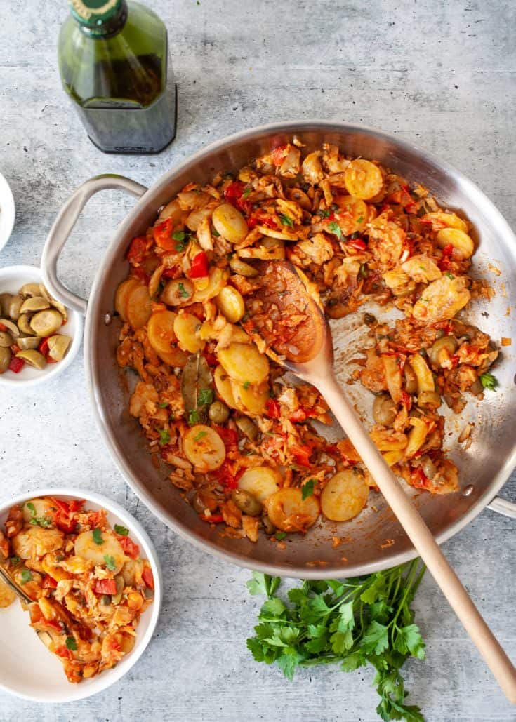 Bacalao a la Vizcaina (Basque Style Stewed Salted Cod) - The Noshery
