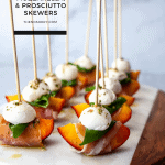 Mozzarella, Prosciutto, and Pickled Peach Appetizer Skewers | The Noshery