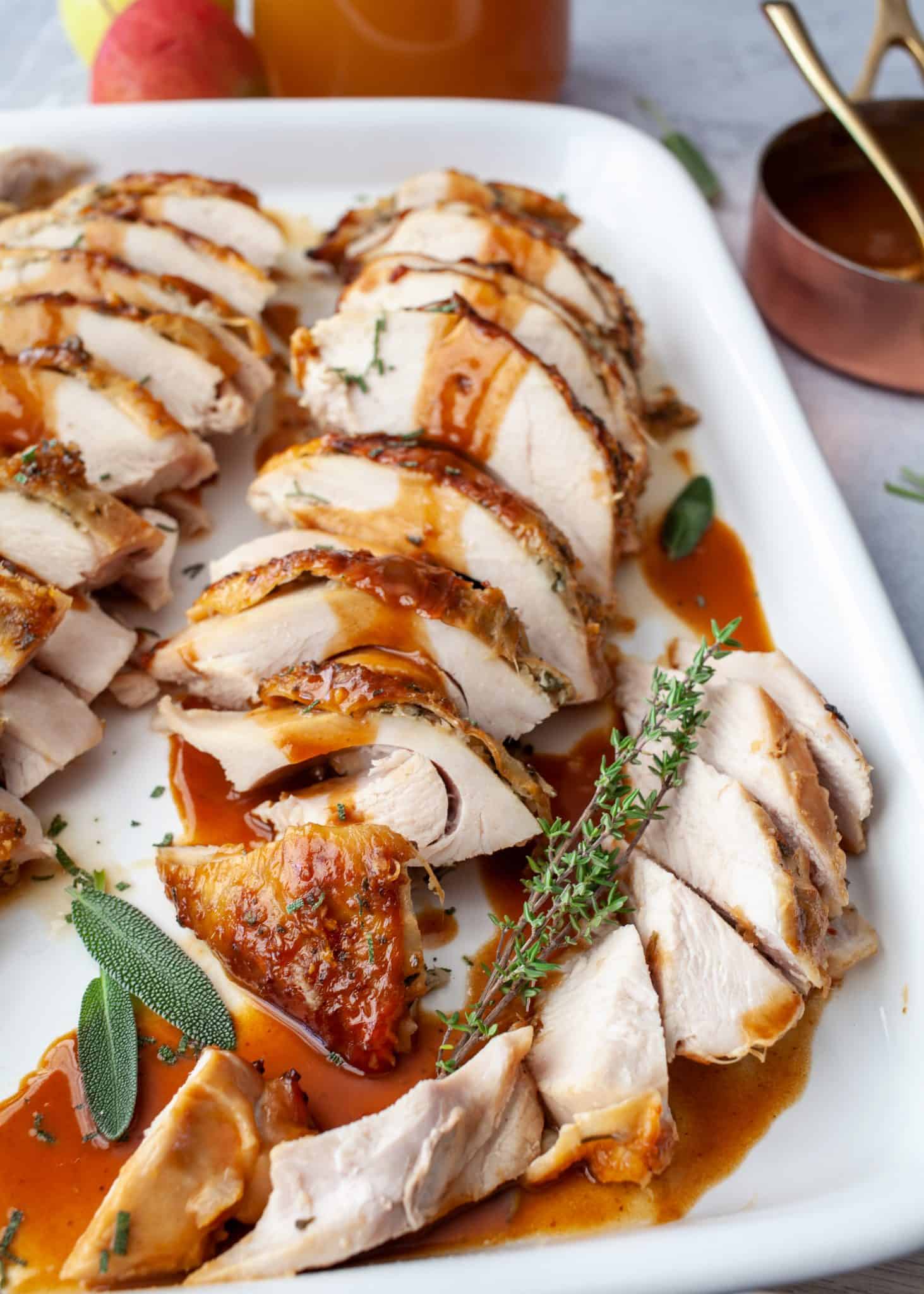 Roast Turkey Breast With Spiced Apple Cider Glaze The Noshery