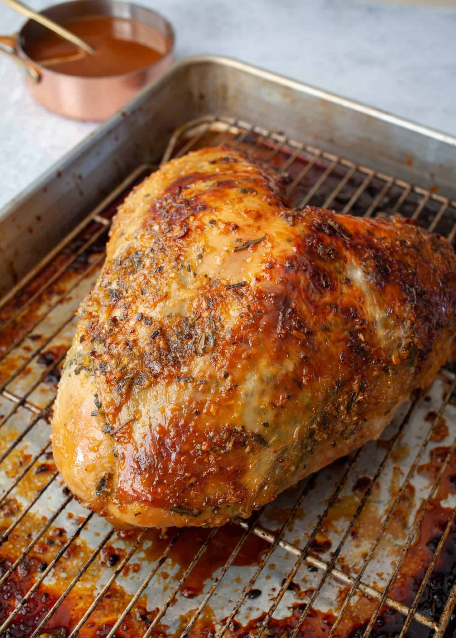 Roast Turkey Breast with Spiced Apple Cider Glaze - The Noshery