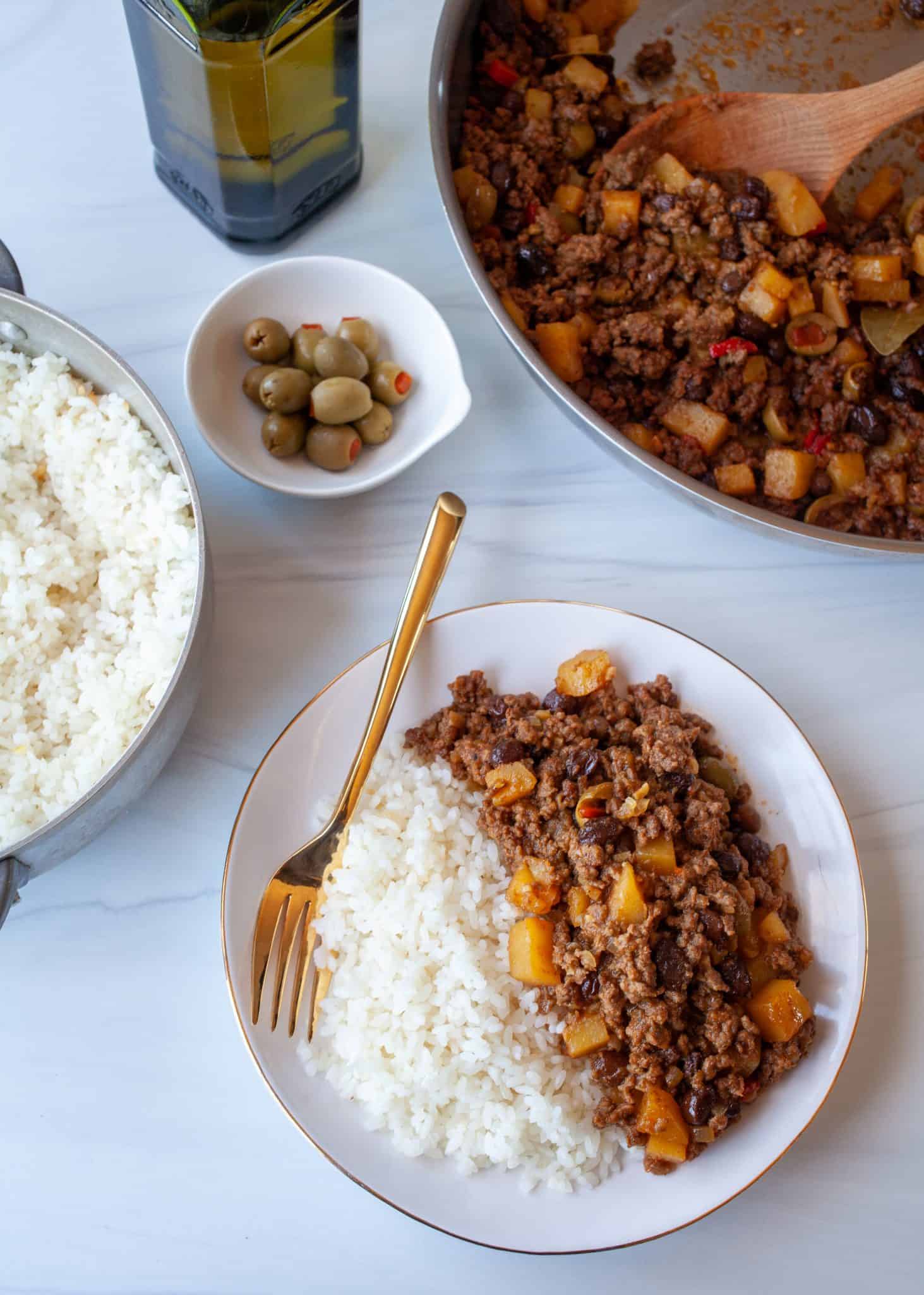 Puerto Rican Picadillo, savory ground beef filling - The Noshery