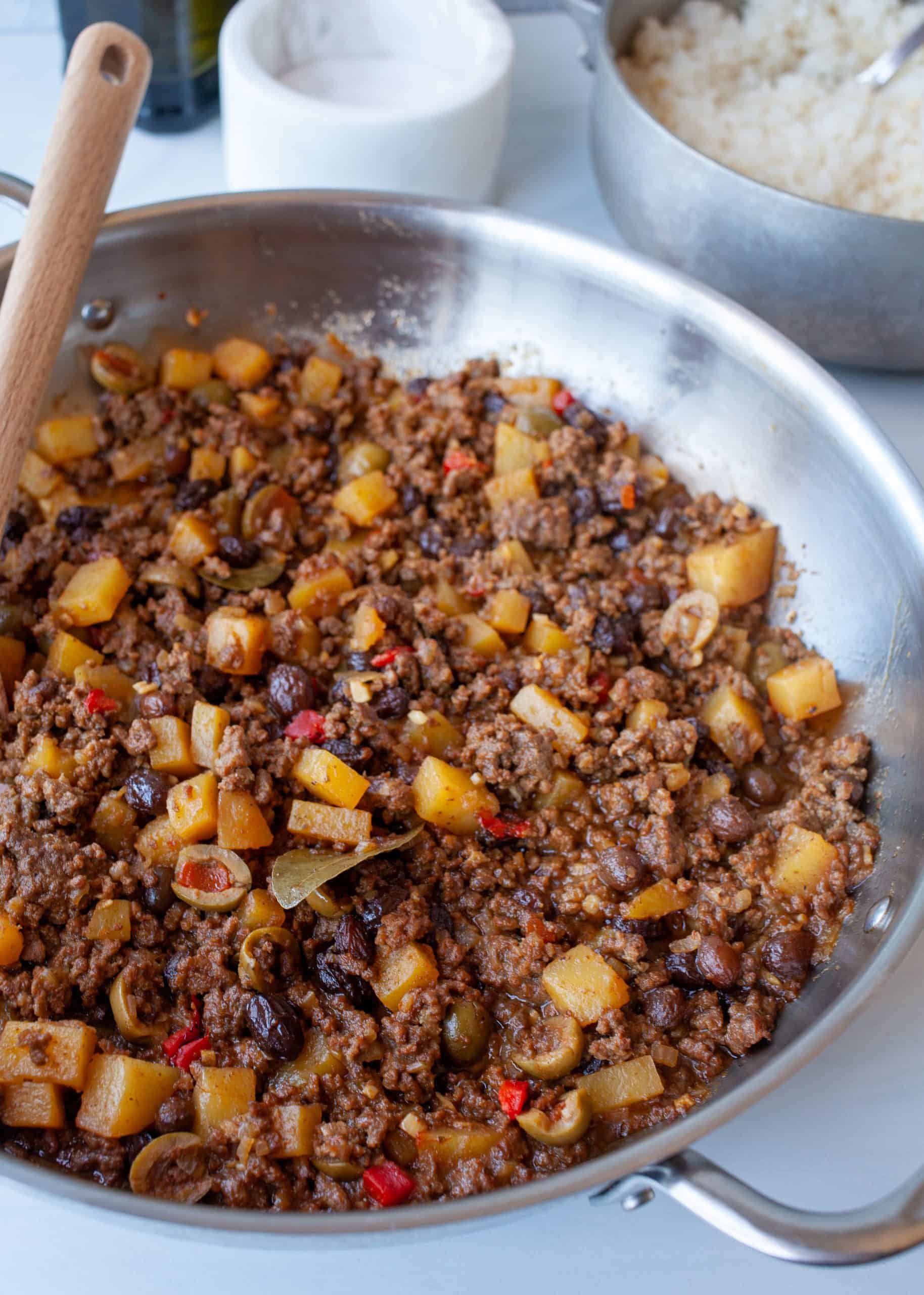 Puerto Rican Picadillo, savory ground beef filling - The Noshery