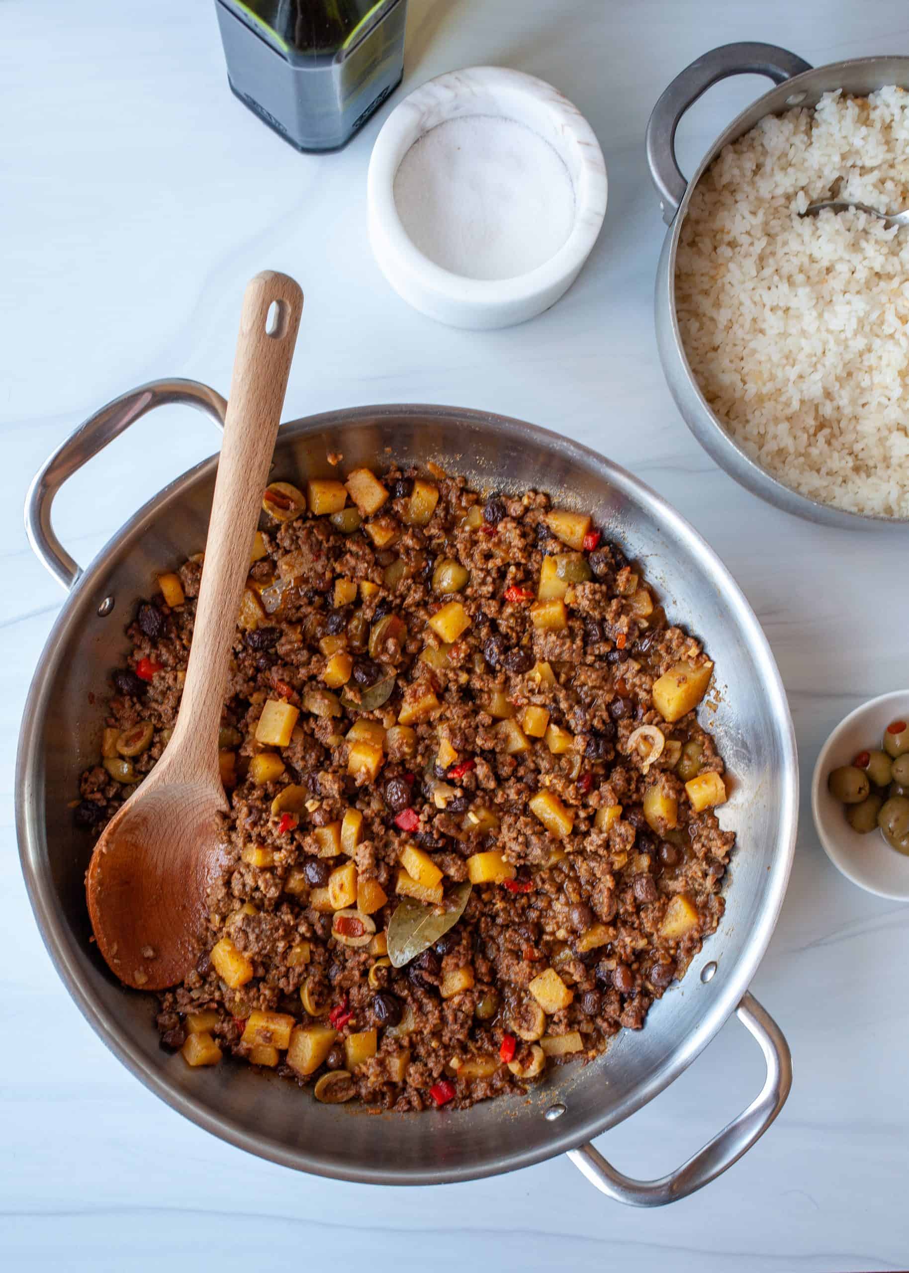 Puerto Rican Picadillo, savory ground beef filling - The Noshery